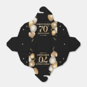 70e verjaardag Zwarte en gouden ballonnen Bedankdoosjes (Uitgevouwen)