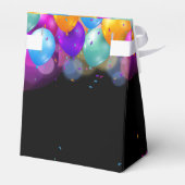 70e verjaardag Zwarte en gouden ballonnen Bedankdoosjes (Achterkant)