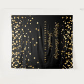 70e verjaardag, zwarte en gouden fotograaf wandkleed (Voorkant (horizontaal))