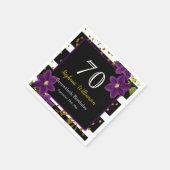 70e verjaardag | Zwarte en gouden glitter Servet (Hoek)