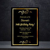 70e verjaardag zwarte gouden decor man kaart