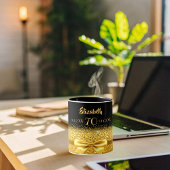 70e verjaardag zwarte gouden elegante naam klassie mok