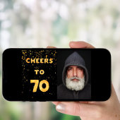 70e verjaardag zwarte gouden fotografen kaart