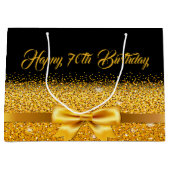 70e verjaardag zwarte gouden klassieke elegant groot cadeauzakje (Voorkant)