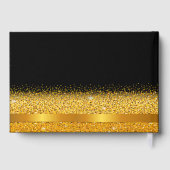 70e verjaardag zwarte gouden klassieke elegantie gastenboek (Achterkant)