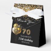 70e verjaardag zwarte gouden luipaard dank u bedankdoosjes (Voorkant Zijde)