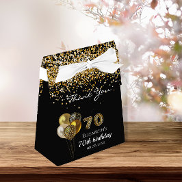 70e verjaardag zwarte gouden luipaard dank u bedankdoosjes