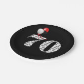 70e verjaardagsballonnen papieren bordje (Gekanteld)