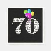 70e verjaardagsballonnen servet (Voorkant)