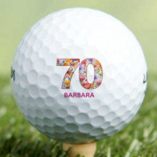 70e verjaardagscadeau bloem nummer - 70 jaar sport golfballen