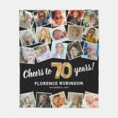 70e verjaardagscadeau multi foto fleece deken (Voorkant)