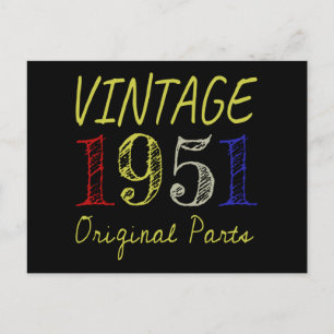 70e verjaardagscadeau vintage 1951 originele onder briefkaart