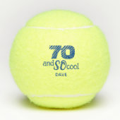 70e verjaardagscadeau voor hem - Koelblauw op maat Tennisballen (Voorkant)