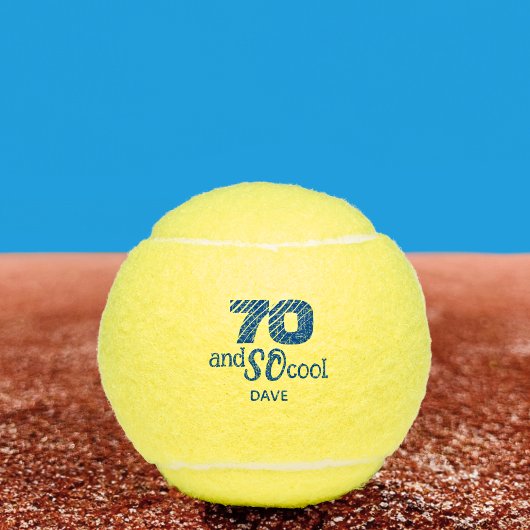 70e verjaardagscadeau voor hem - Koelblauw op maat Tennisballen