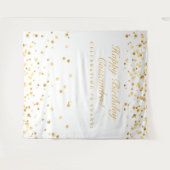 70e verjaardagsdecoratie, witte en gouden photoboo wandkleed (Voorkant (horizontaal))