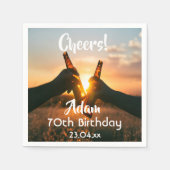 70e verjaardagsfeest beiderven bier mannen man servet (Voorkant)