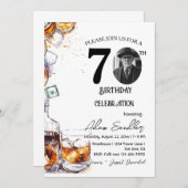 70e verjaardagsfeest en whisky en drinken kaart (Voorkant / Achterkant)