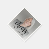 70e verjaardagsfeest Foto Black Script Cheers Servet (Hoek)