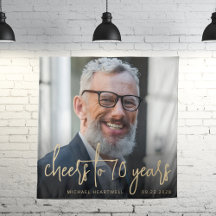 70e Verjaardagsfeest Foto Gold Script Cheers