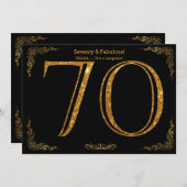70e Verjaardagsfeest, Gatsby stijl, zwart goud gli Kaart (Voorkant / Achterkant)