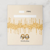 70e verjaardagsfeest gouden druppels plaatskaartje (Buitenkant ongevouwen)
