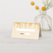 70e verjaardagsfeest gouden druppels plaatskaartje (Achterkant)