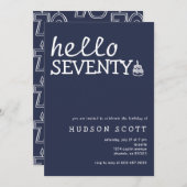 70e verjaardagsfeest Mannen Hallo Kaart (Voorkant / Achterkant)
