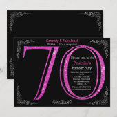 70e, Verjaardagsfeest, Zeventig, Gatsby, zwart zil Kaart (Voorkant / Achterkant)