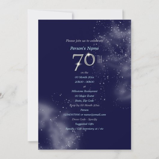 70e verjaardagsfeestdag hoofdartikel CUSTOMIZE Kaart (Achterkant)