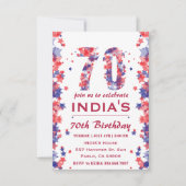 70e verjaardagsfeestje 4e van juli kaart (Voorkant)