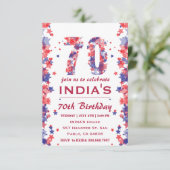 70e verjaardagsfeestje 4e van juli kaart (Staand voorkant)