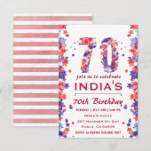 70e verjaardagsfeestje 4e van juli kaart (Voorkant / Achterkant)