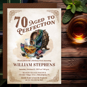 70e Verjaardagsfeestje Aged to Perfection Scotch Kaart