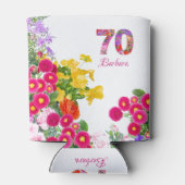 70e verjaardagsfeestje bloemboeket koelbox blikjeskoeler (Achterkant)