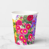 70e verjaardagsfeestje bloemboeket papieren bekers (Achterkant)