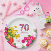70e verjaardagsfeestje bloemenboeket borden papieren bordje (Feest)