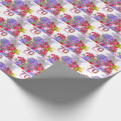 70e verjaardagsfeestje bloemenboeket inpakpapier (Hoek)