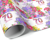 70e verjaardagsfeestje bloemenboeket inpakpapier (Rol Hoek)