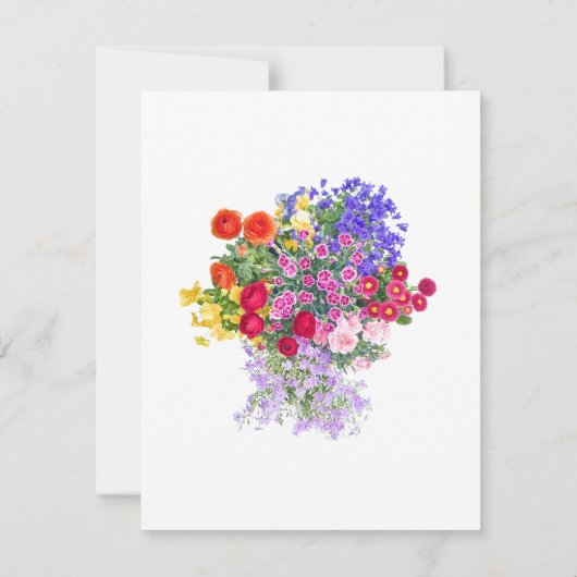 70e verjaardagsfeestje Bloemenflat dank u kaart (Achterkant)