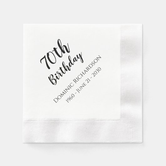 70e verjaardagsfeestje Cocktail servetten Custom (Voorkant)