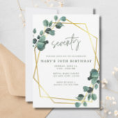 70e verjaardagsfeestje eucalyptus groen goud kaart