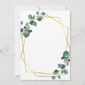 70e verjaardagsfeestje eucalyptus groen goud kaart (Achterkant)