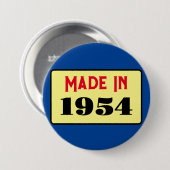 70e verjaardagsfeestje geboren 1954 70 pin ronde button 7,6 cm (Voorkant /achterkant)
