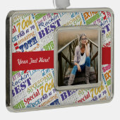 70e verjaardagsfeestje gepersonaliseerde geschenke verzilverd omlijst ornament (Rechts)