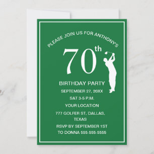 70e verjaardagsfeestje Golfer Green Par Dad Golf Kaart