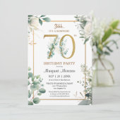 70e verjaardagsfeestje gouden Waterverf groen Kaart (Staand voorkant)
