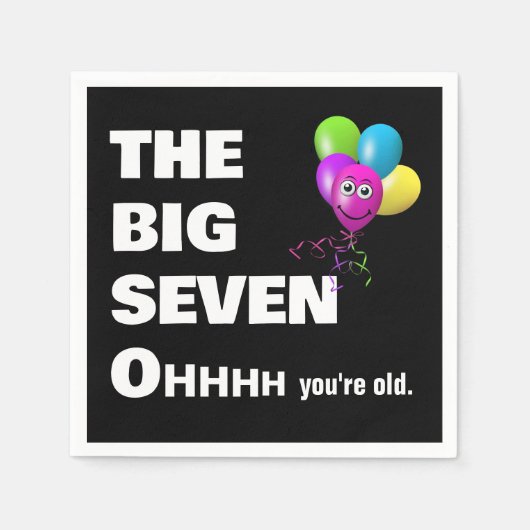 70e verjaardagsfeestje krijgt oude Humor Servet (Voorkant)