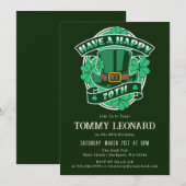 70e verjaardagsfeestje Leprechaun Pet Shamrock Ier Kaart (Voorkant / Achterkant)