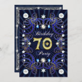 70e verjaardagsfeestje met massa's juwelen kaart (Voorkant / Achterkant)