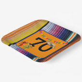 70e verjaardagsfeestje Mexicaans ontwerp Papieren Bordje (Gebogen)